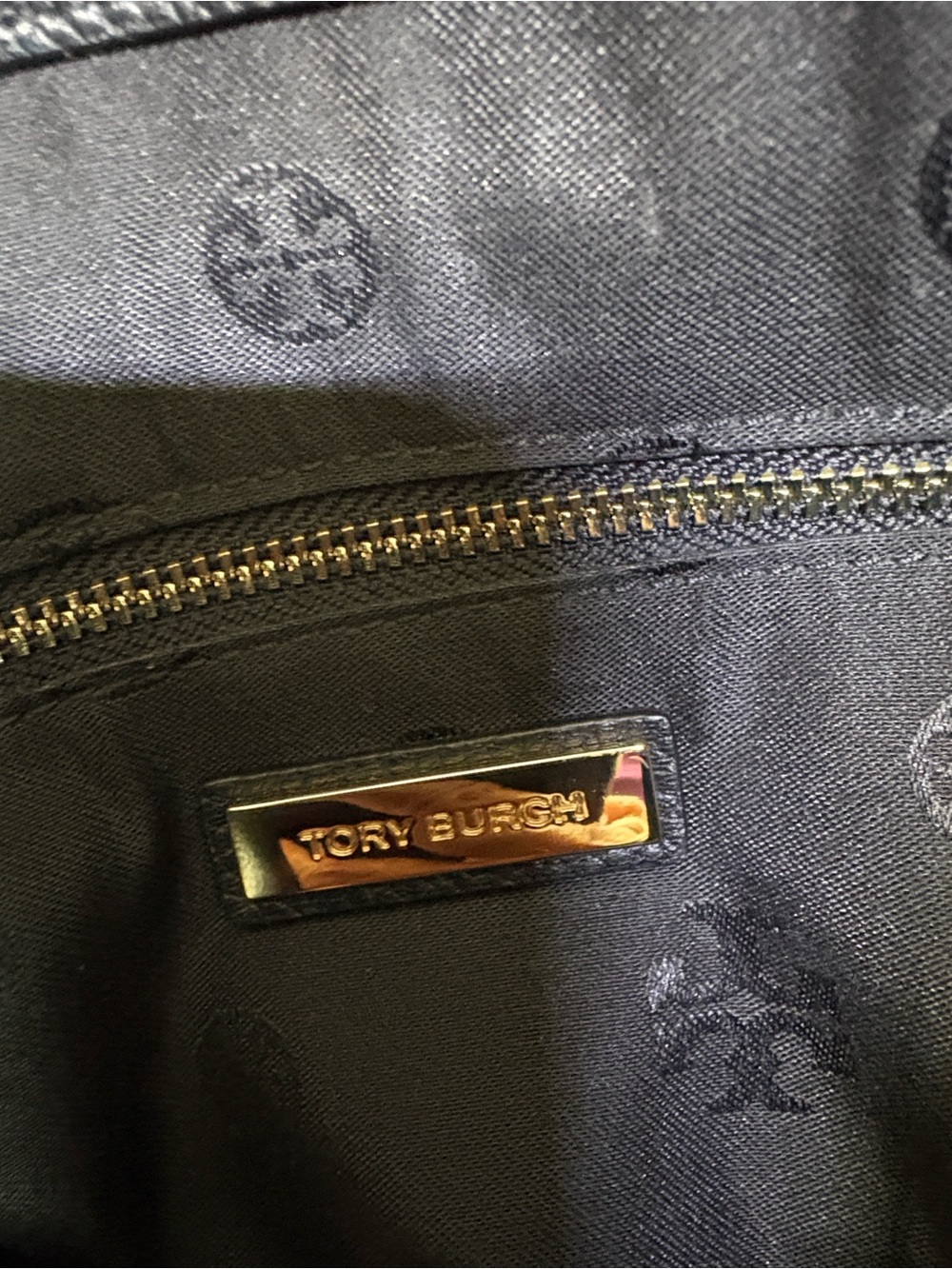 Tory Burch Carter Flap Black Leather Logo Backpack with Gold Hardware - Picture 5 of 16
